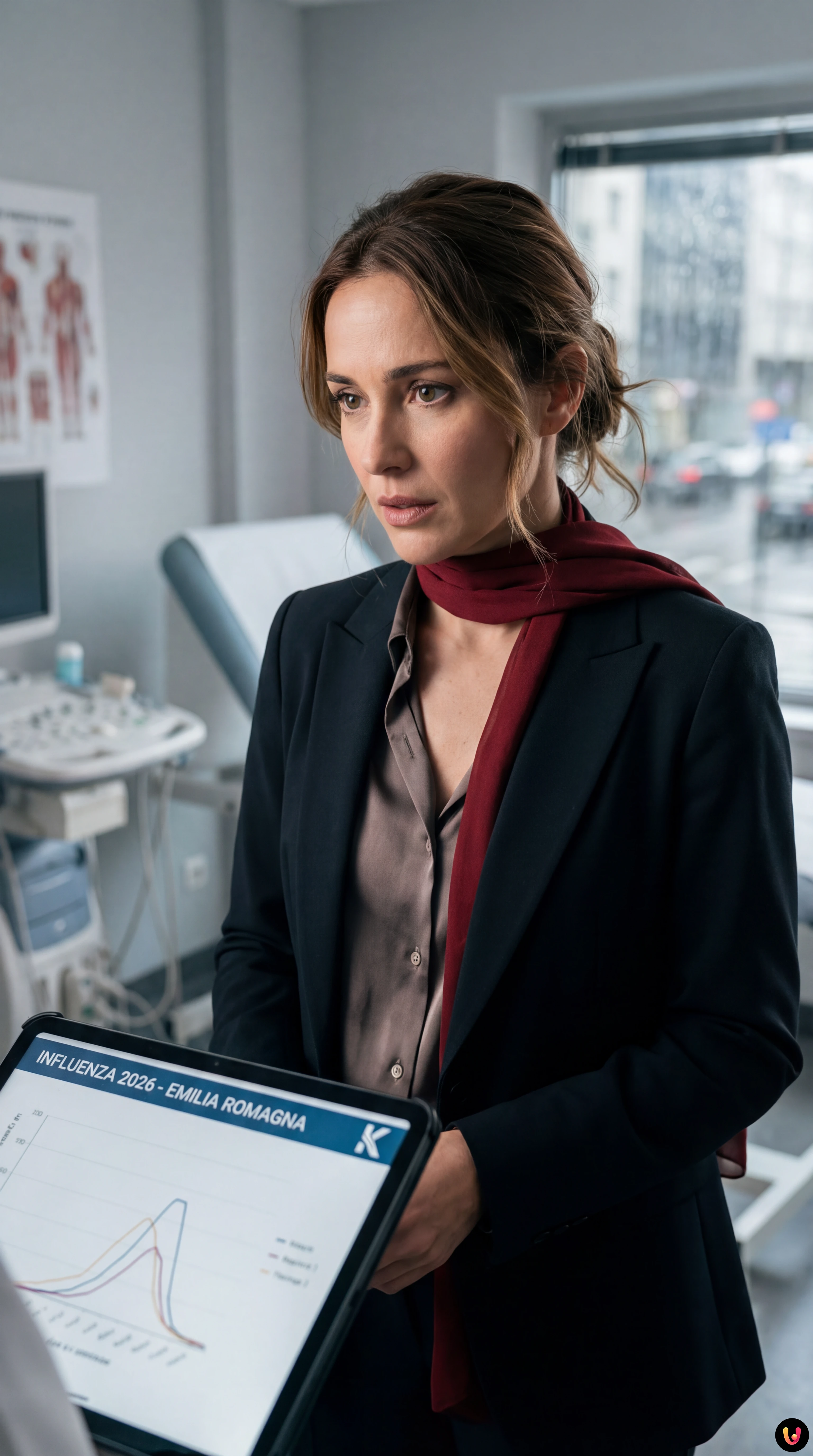 Personale sanitario assiste pazienti in un ospedale affollato durante il picco influenzale.