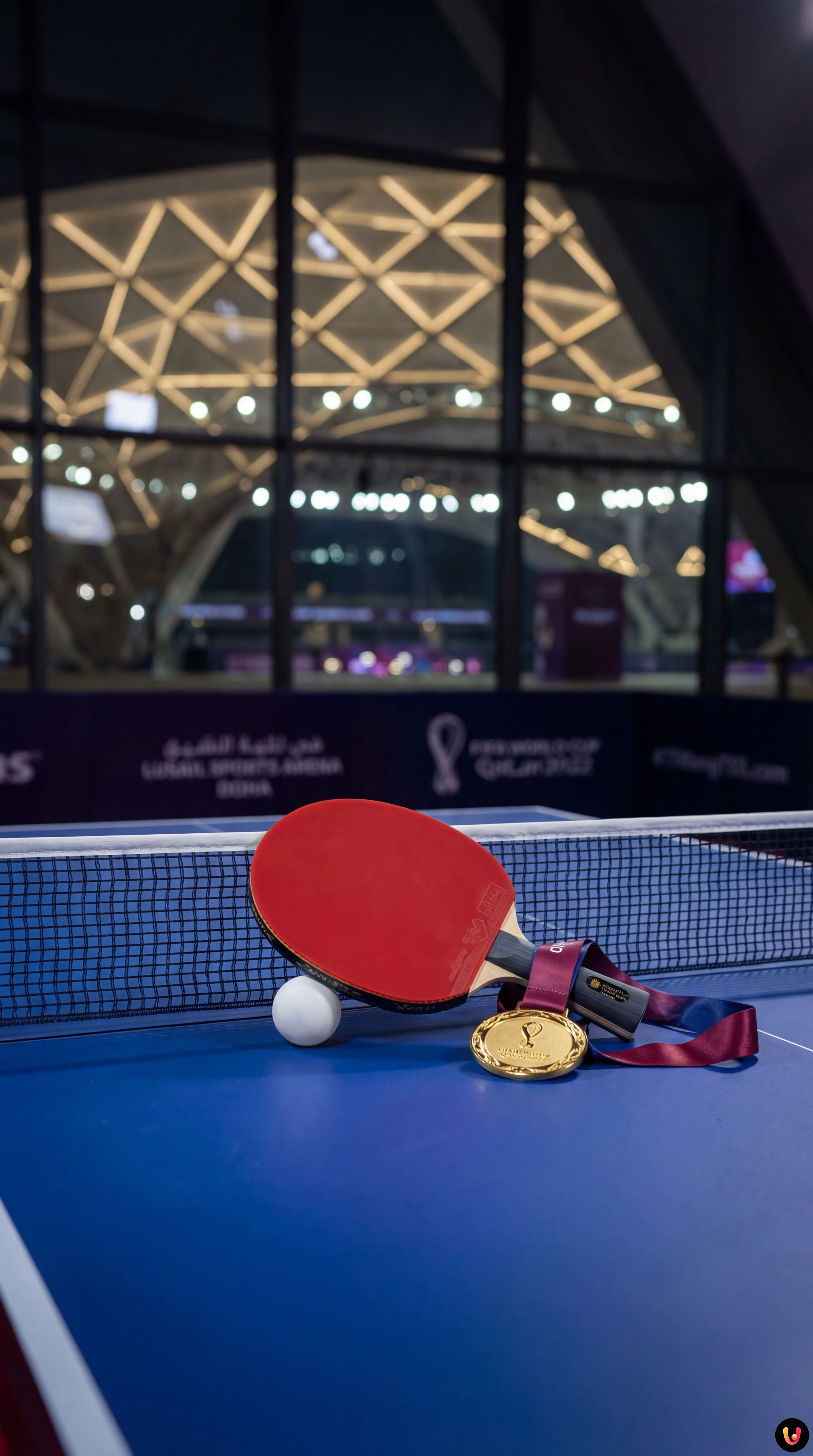 Le pongiste Lin Yun-ju en action lors de sa victoire au WTT Doha 2026.