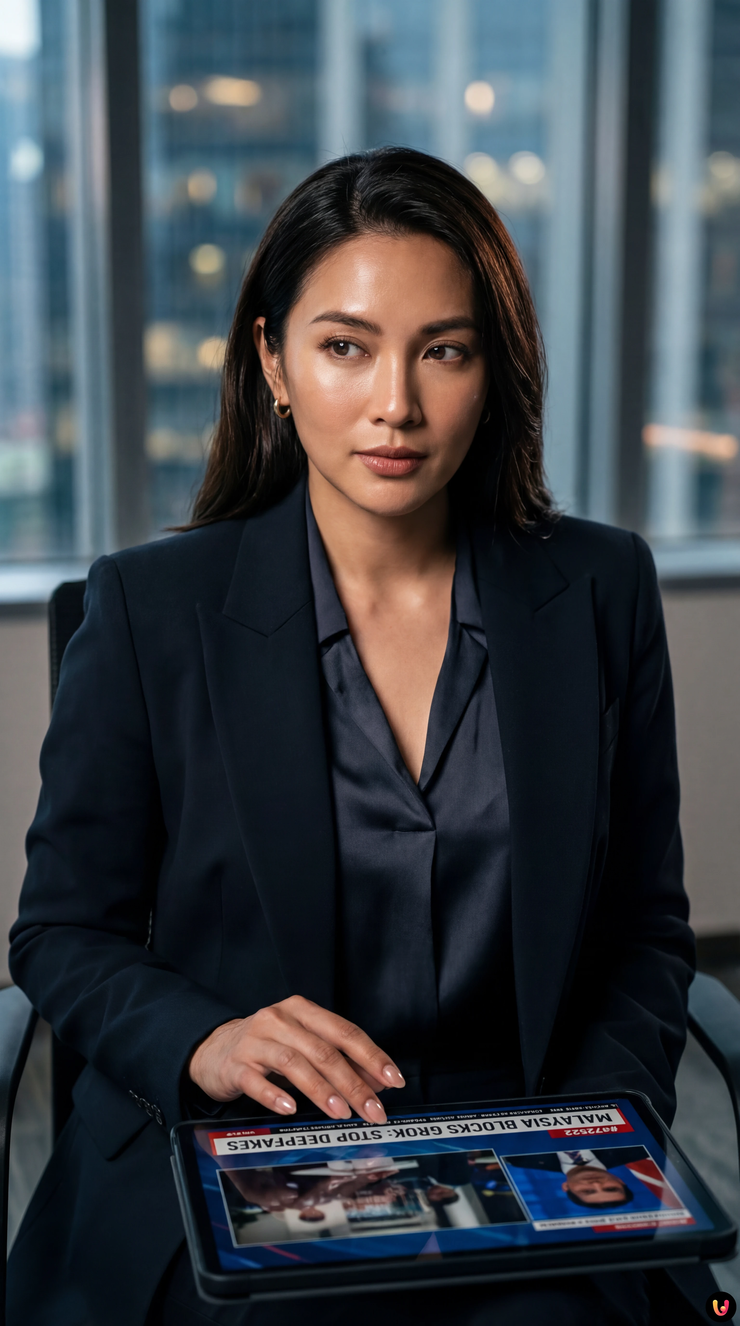 Smartphone con logo X e simbolo di divieto su sfondo bandiera Malaysia e codice binario