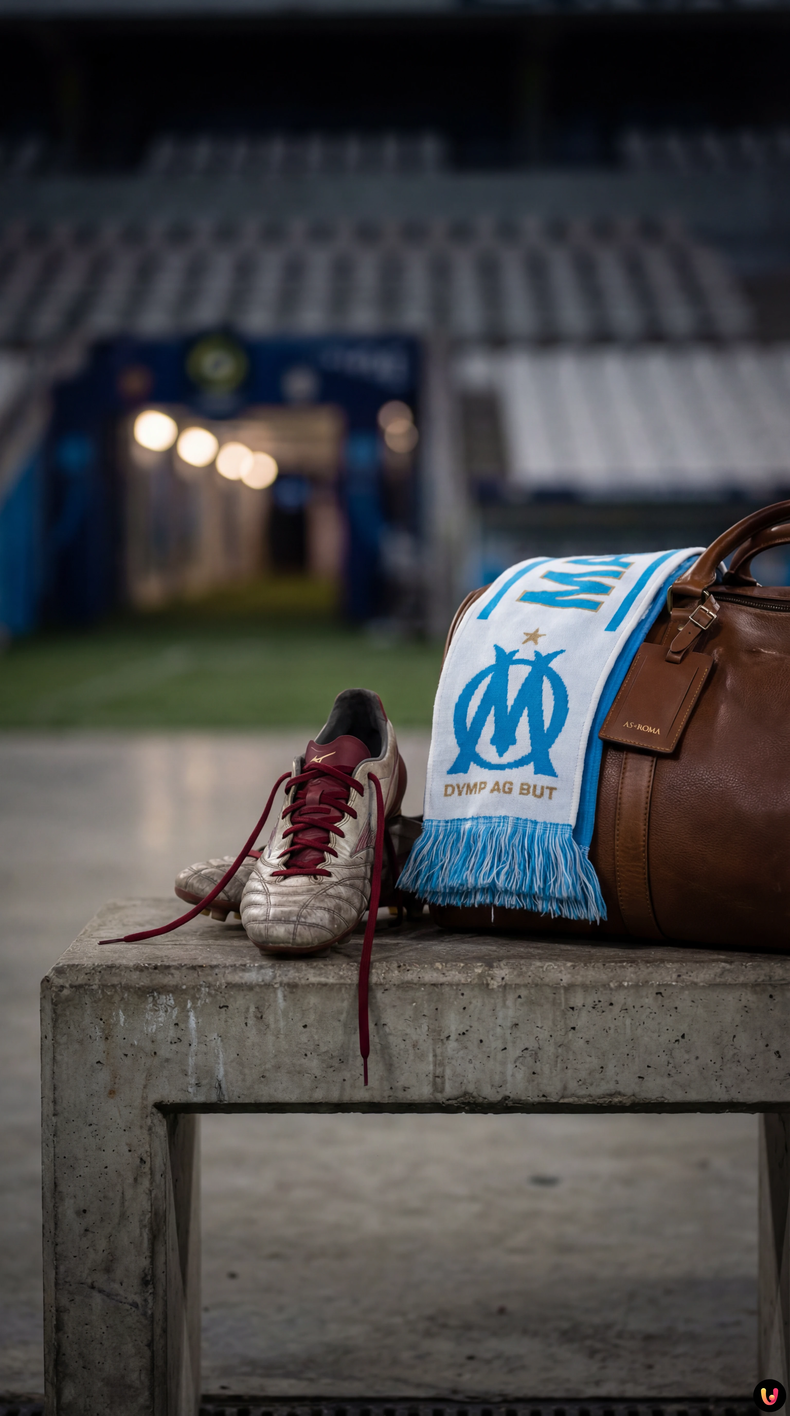 Robinio Vaz sous le maillot de l'Olympique de Marseille au stade Vélodrome