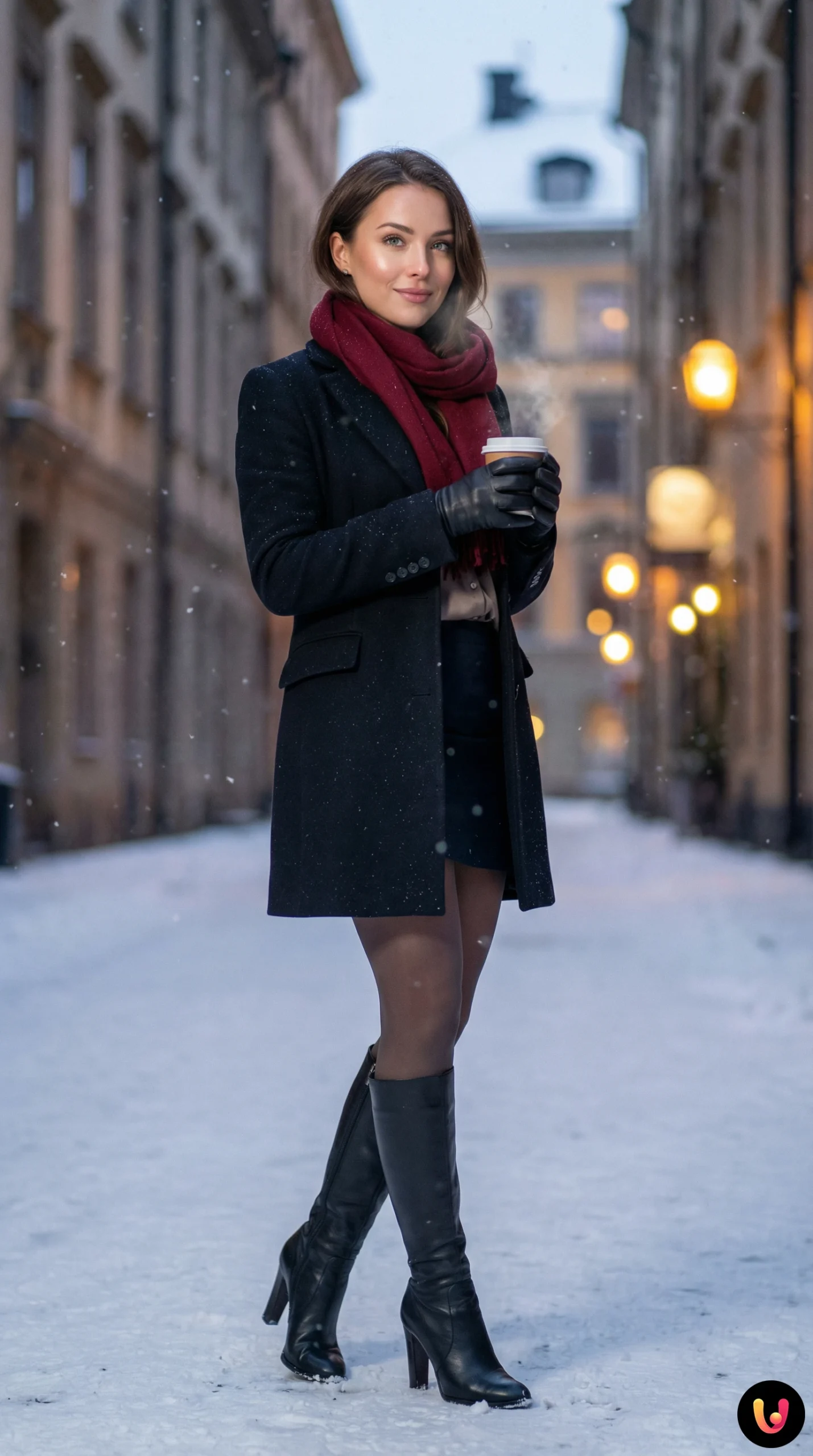 Paesaggio italiano innevato con termometro che segna temperature sotto zero