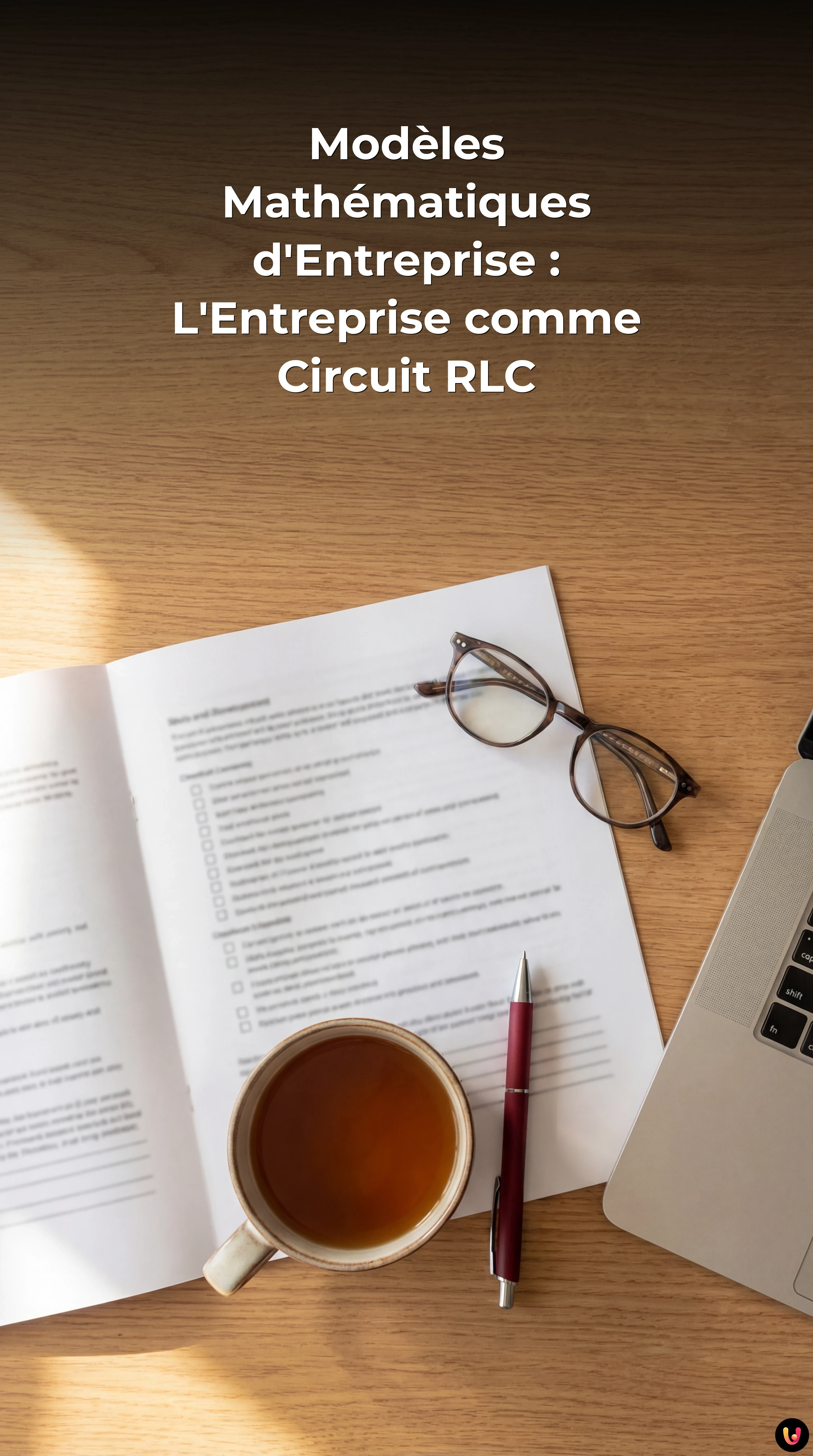 Infographie comparant une entreprise &agrave; un circuit &eacute;lectrique RLC.
