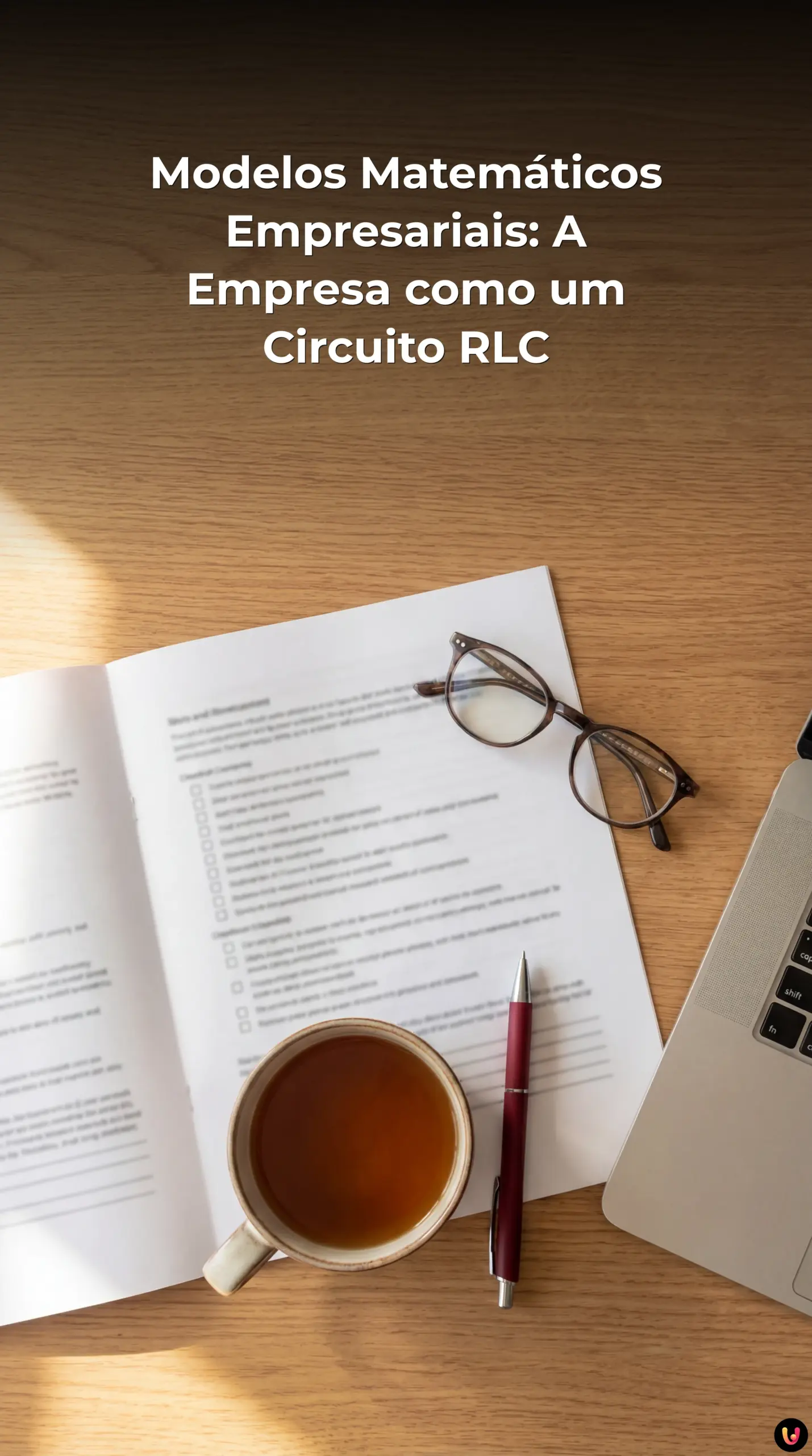 Infogr&aacute;fico comparando a estrutura de uma empresa a um circuito el&eacute;trico RLC.