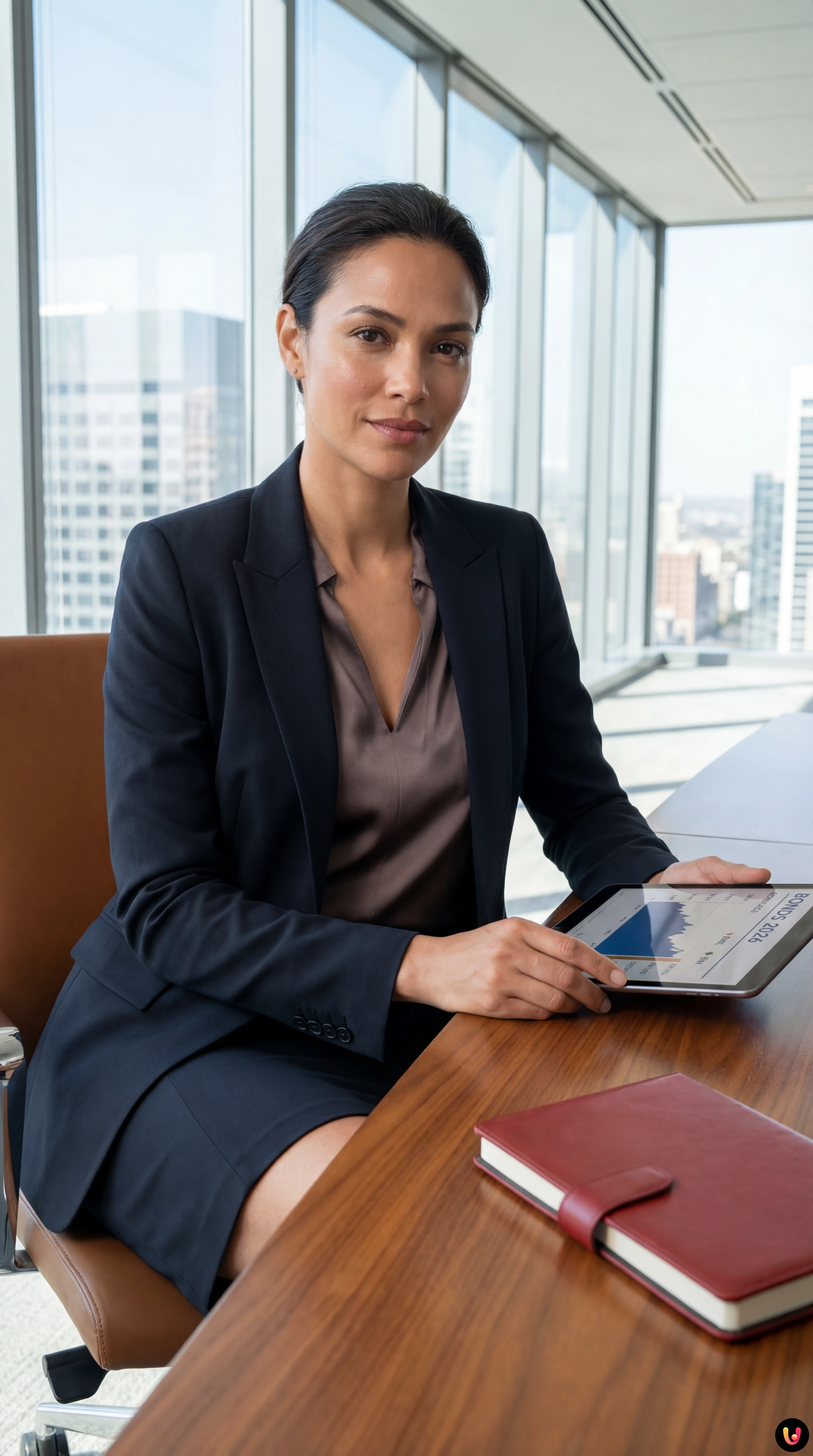 Analista finanziario osserva grafici di crescita del mercato obbligazionario