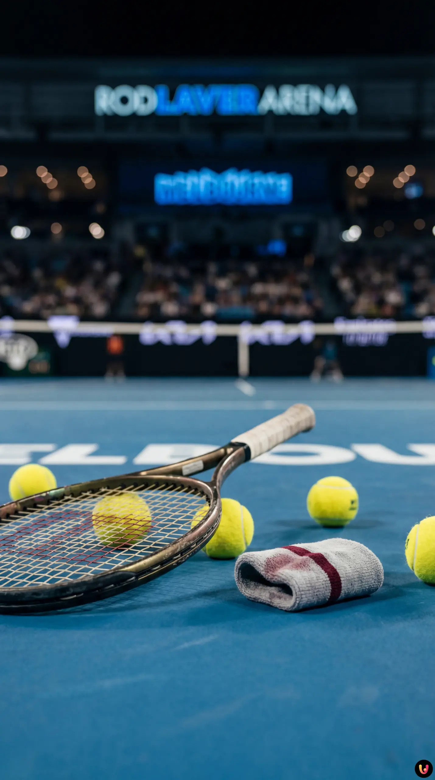 Carlos Alcaraz en action sur le court de la Rod Laver Arena à Melbourne.