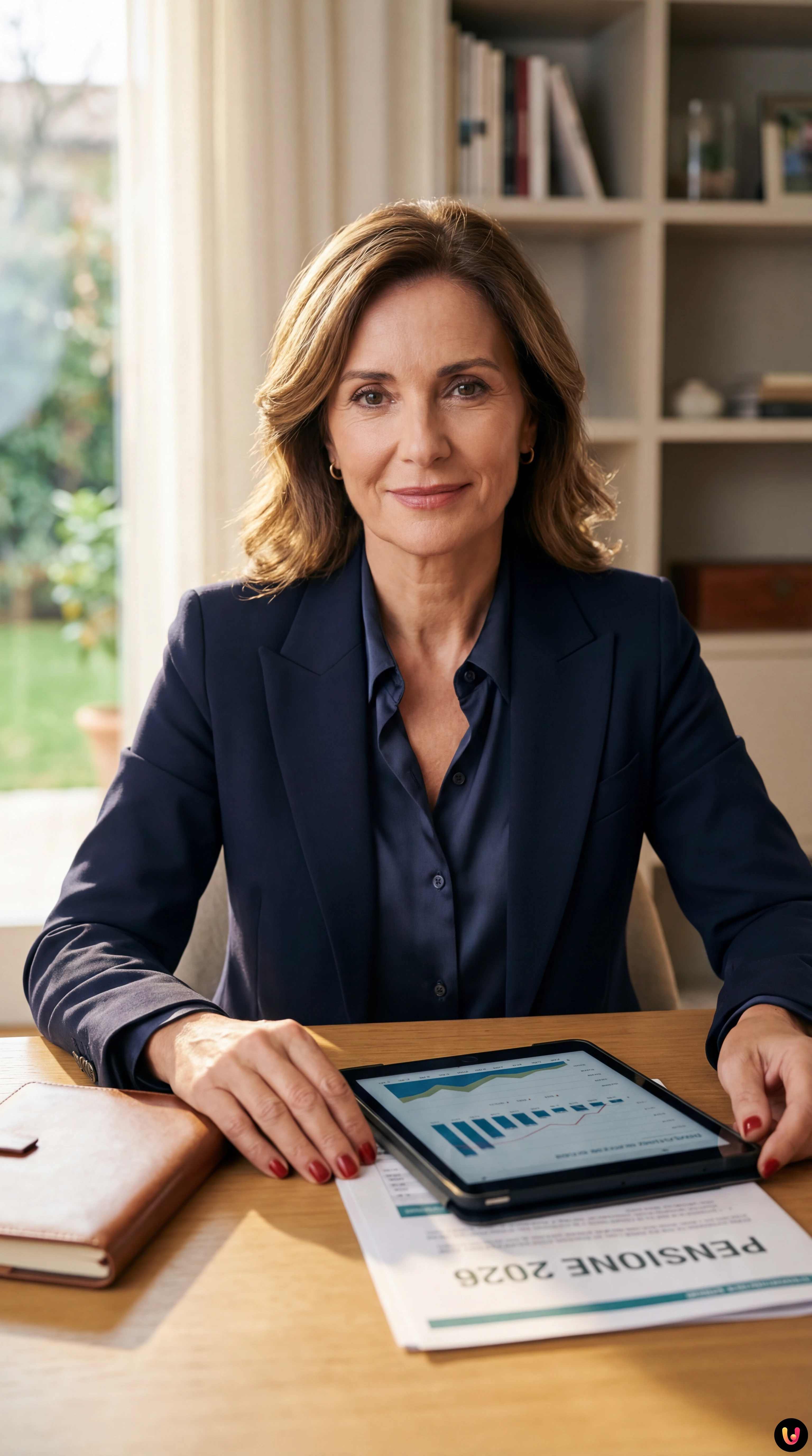 Anziano consulta documenti e calcolatrice per la pensione anticipata 2026.