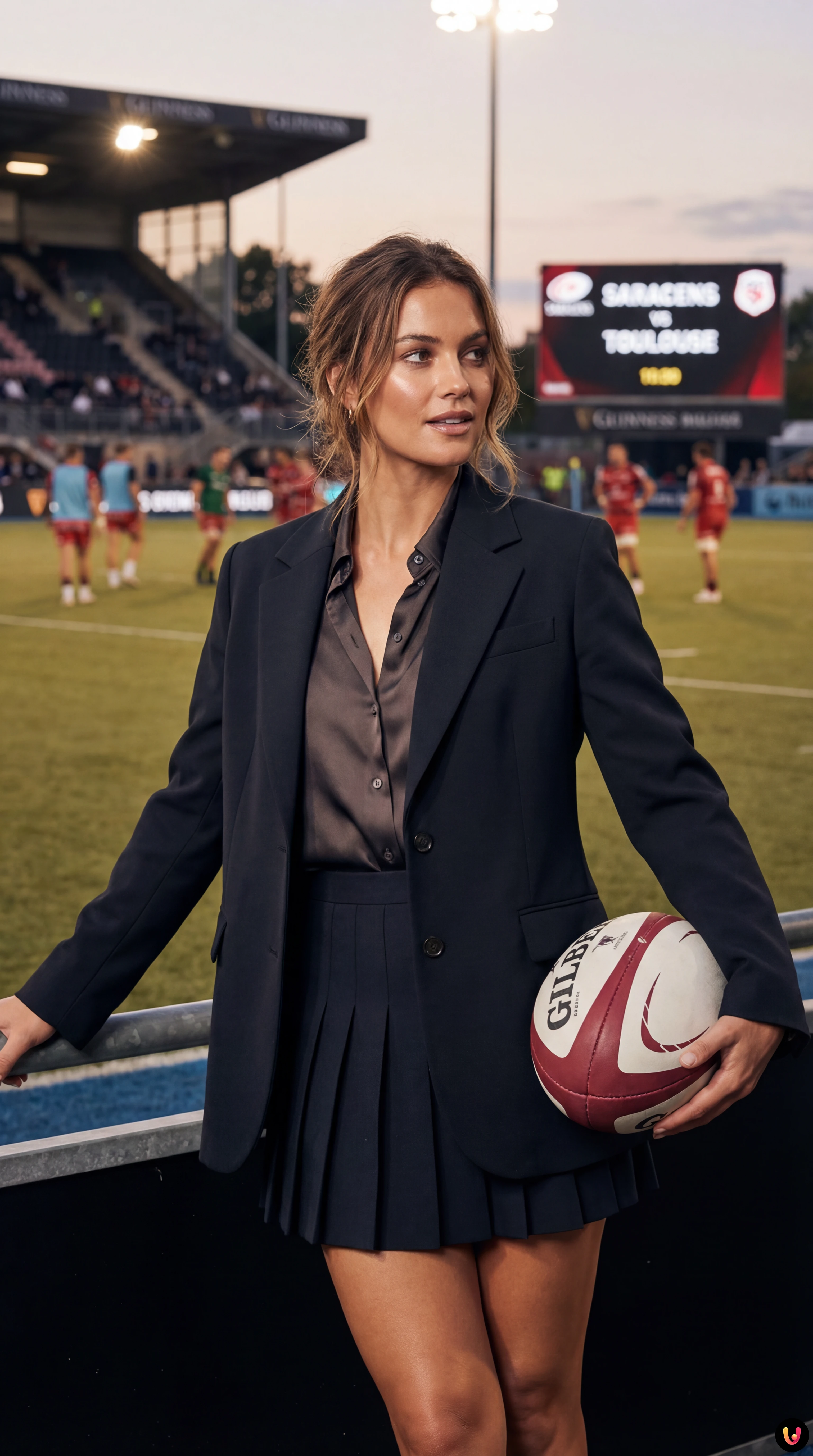 Action de jeu intense entre les Saracens et le Stade Toulousain.