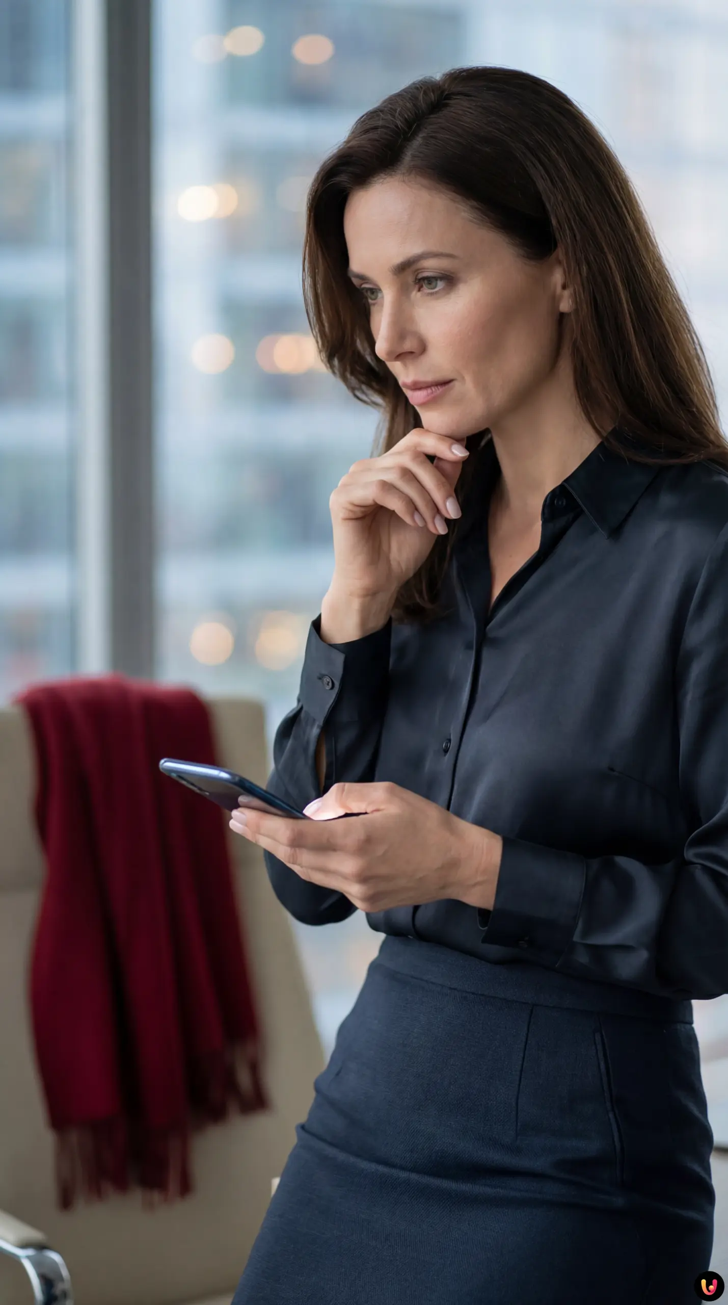 Smartphone affichant le logo X et l'interface de l'IA Grok sur fond sombre