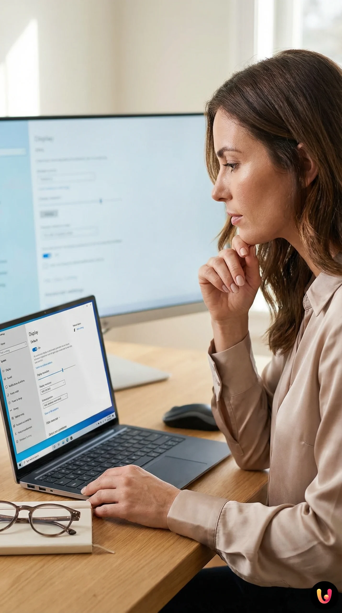 Impostazioni schermo Windows per correggere risoluzione e sfocatura monitor.