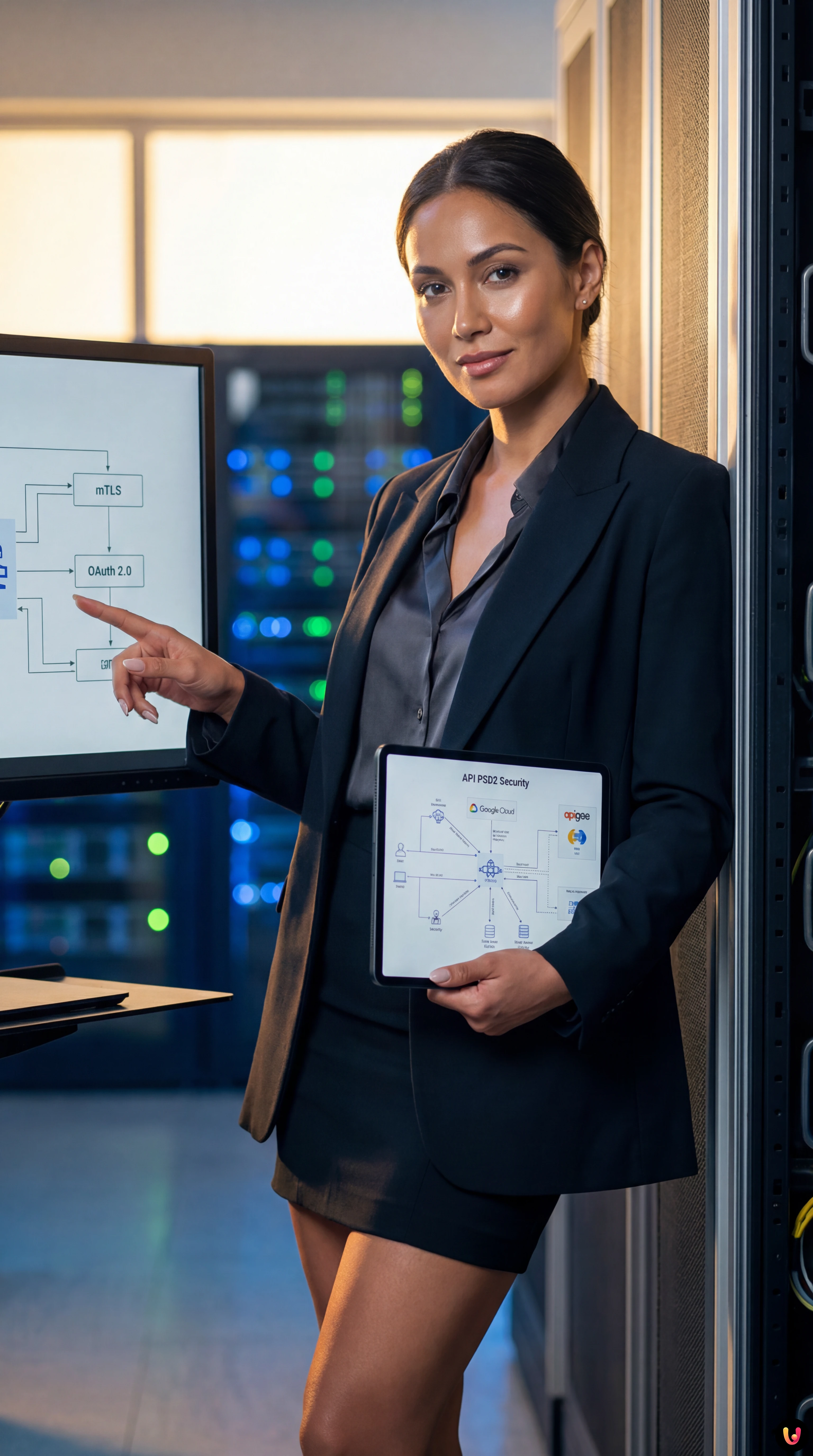 Grafische Darstellung von API-Sicherheit und Cloud Computing f&uuml;r Open Banking.