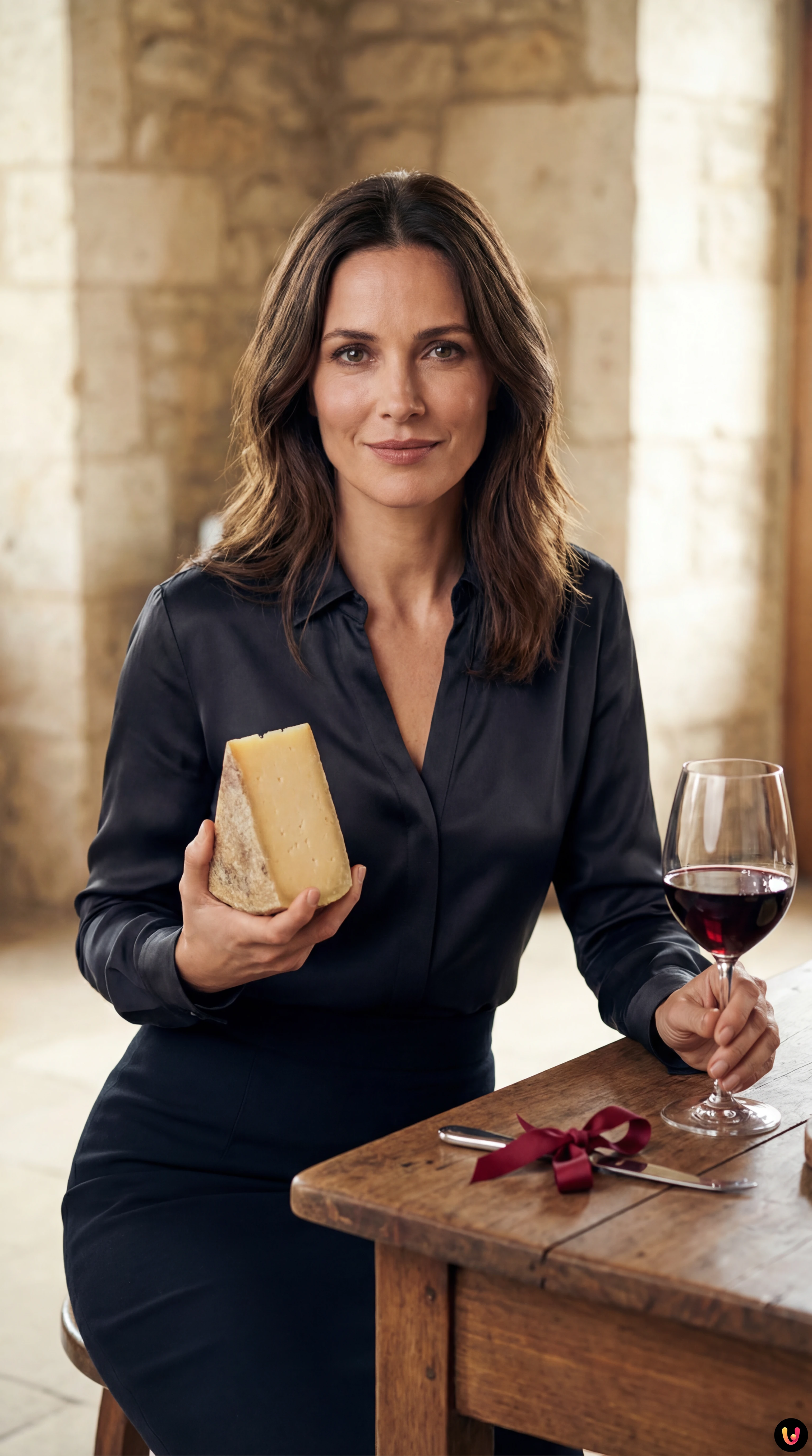 Forme di Graviera Naxou e Parmigiano Reggiano su un tagliere rustico