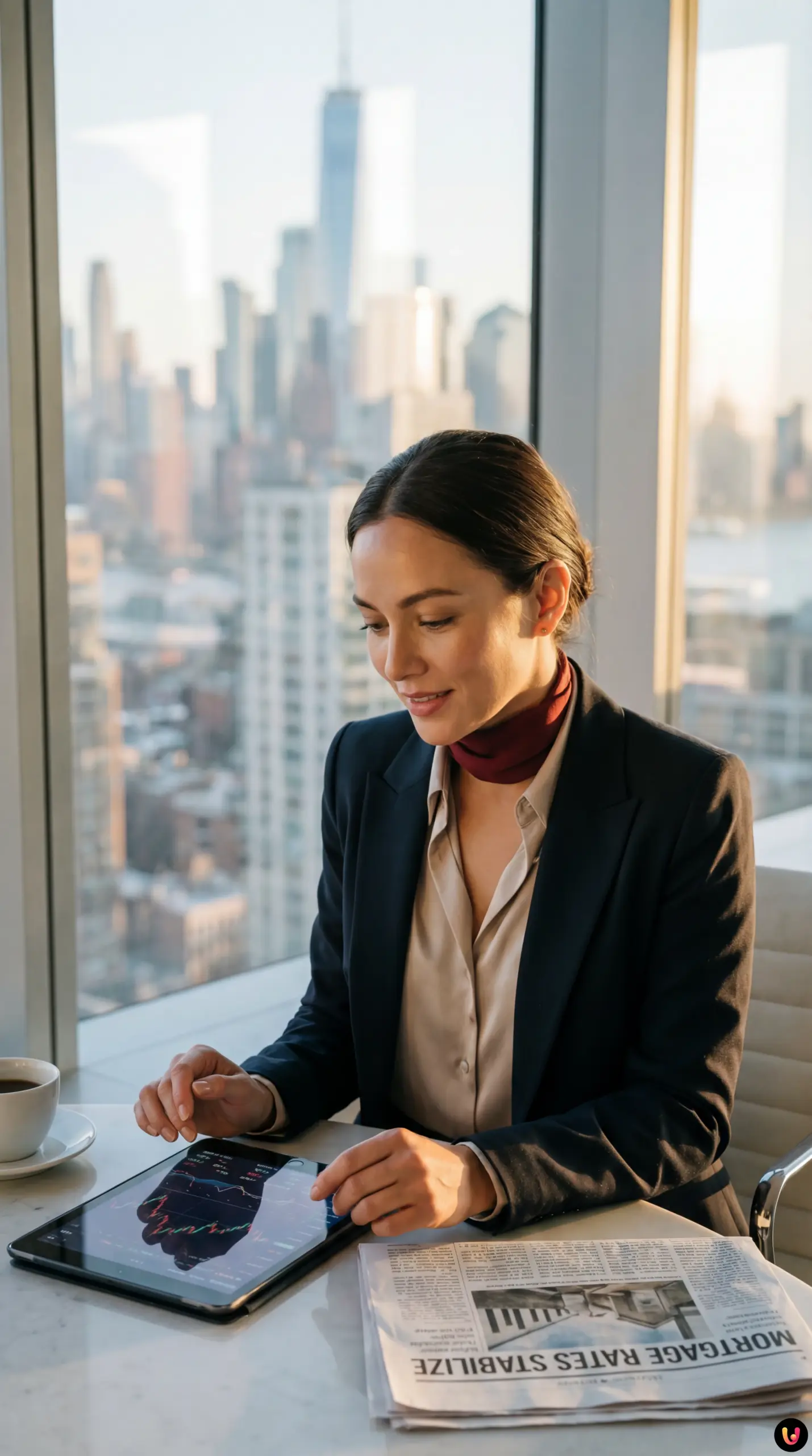 Graphique des taux immobiliers am&eacute;ricains &agrave; 6 % et maison r&eacute;sidentielle.