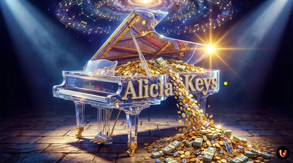 Alicia Keys al pianoforte sul palco di Sanremo 2026