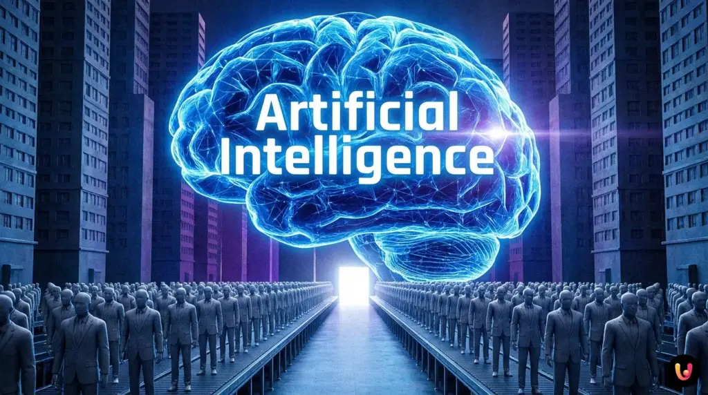 The invisible math forcing the digital world to look identical Digital visualization of AI algorithms creating identical, standardized content patterns