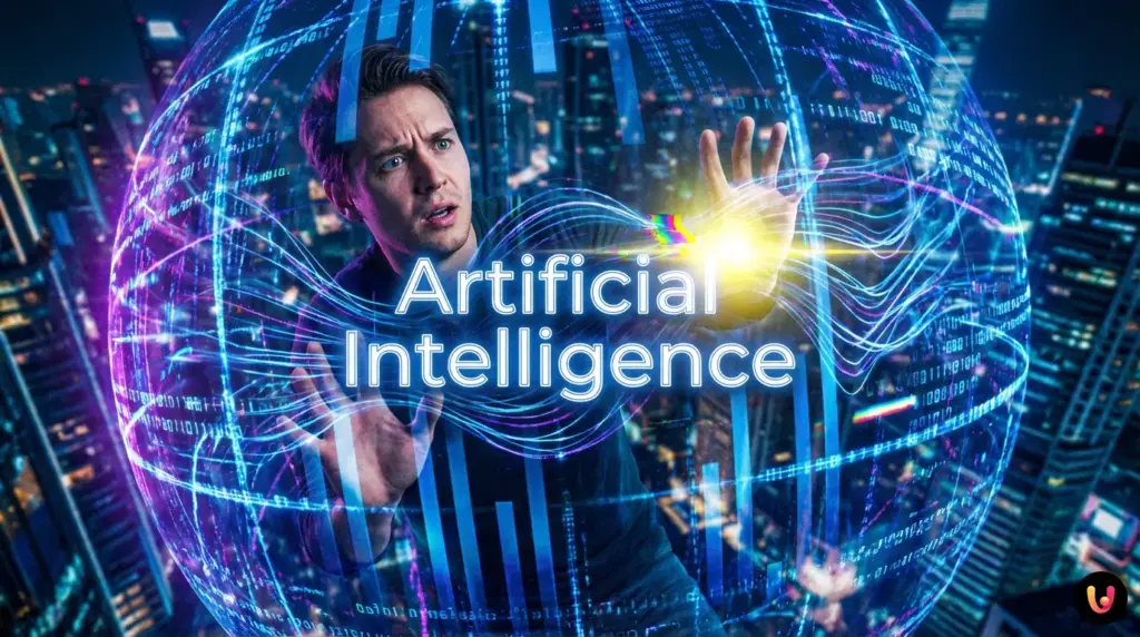 The Mathematics of Desire: Why Your World Is Shrinking Abstract human figure enclosed by glowing digital algorithm lines