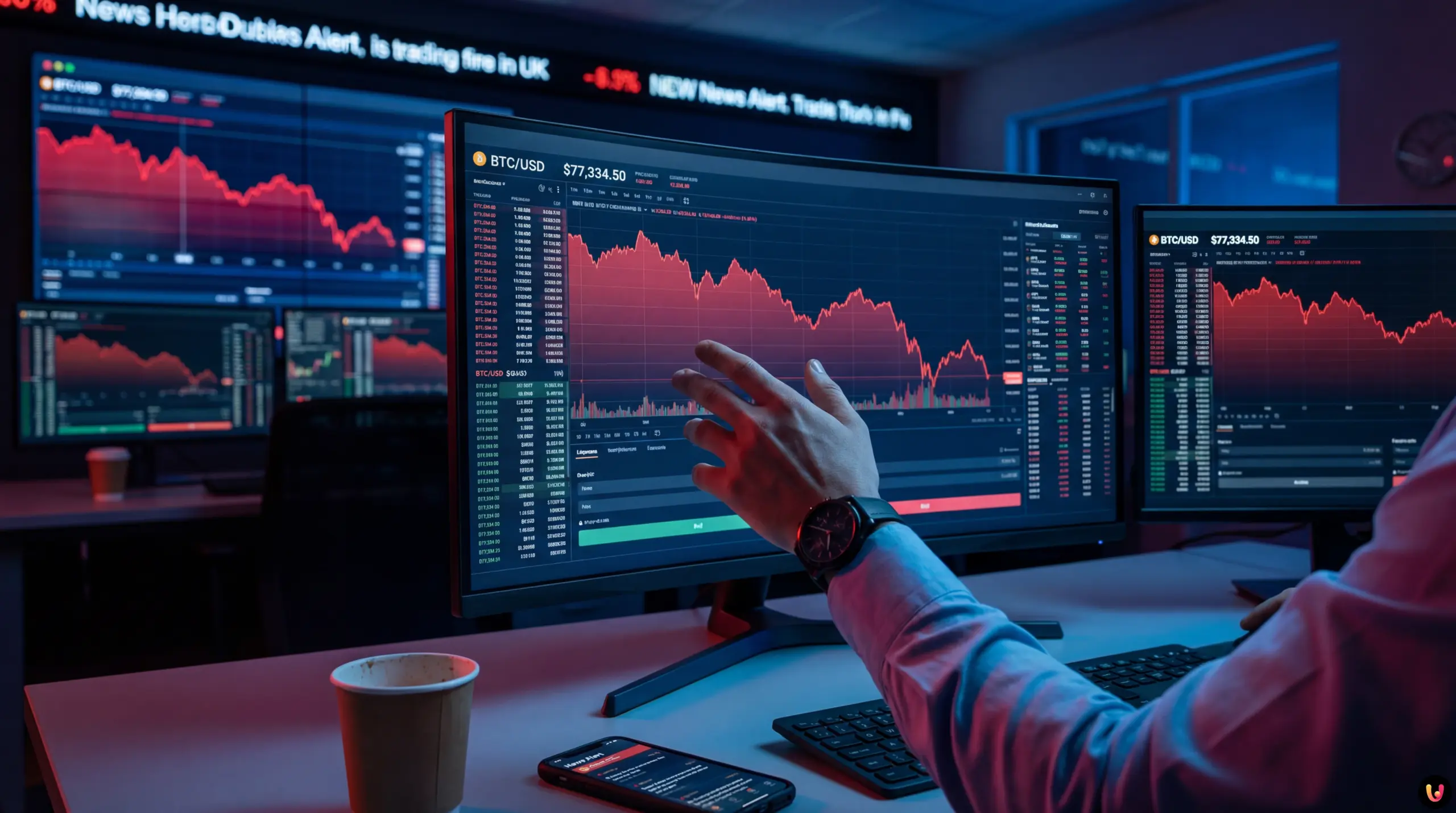 Chartverlauf zeigt massiven Bitcoin-Kurssturz unter 80.000 US-Dollar