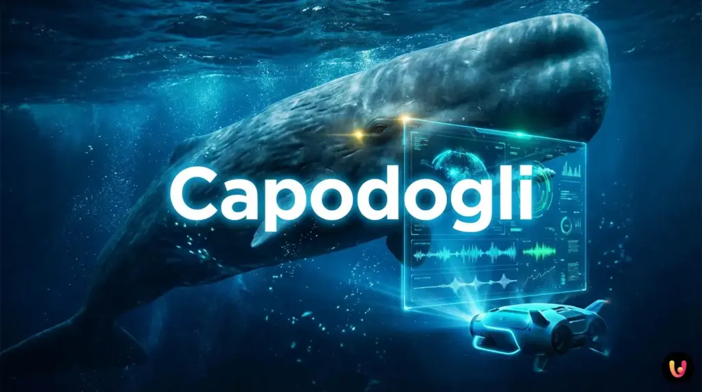 L’IA decifra un codice non umano: il primo contatto è qui sulla Terra Capodoglio che nuota nell'oceano profondo, simbolo della scoperta linguistica tramite IA