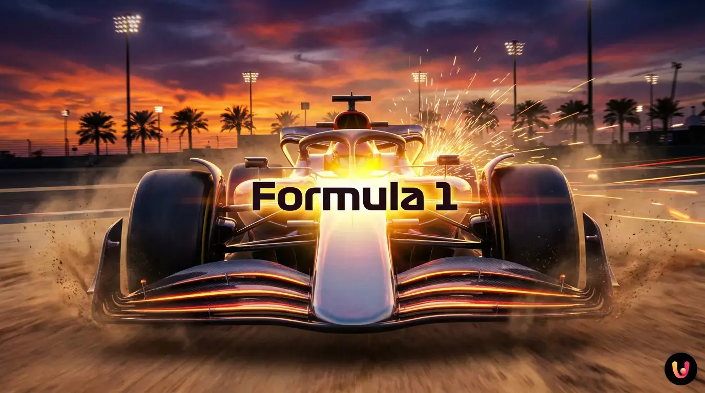 Monoposto Formula 1 2026 in pista sul circuito del Bahrain per i test pre-stagionali