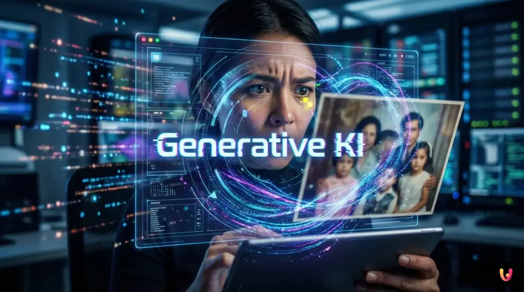 Der stille Redakteur: Wie Algorithmen Ihr Gedächtnis überschreiben Abstrakte Darstellung neuronaler Netzwerke, die menschliche Erinnerungen digital verändern.