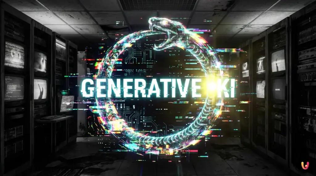 Das Ouroboros-Paradoxon: Der mathematische Weg zur Mitte Digitaler Ouroboros als Symbol für KI-Training mit synthetischen Daten