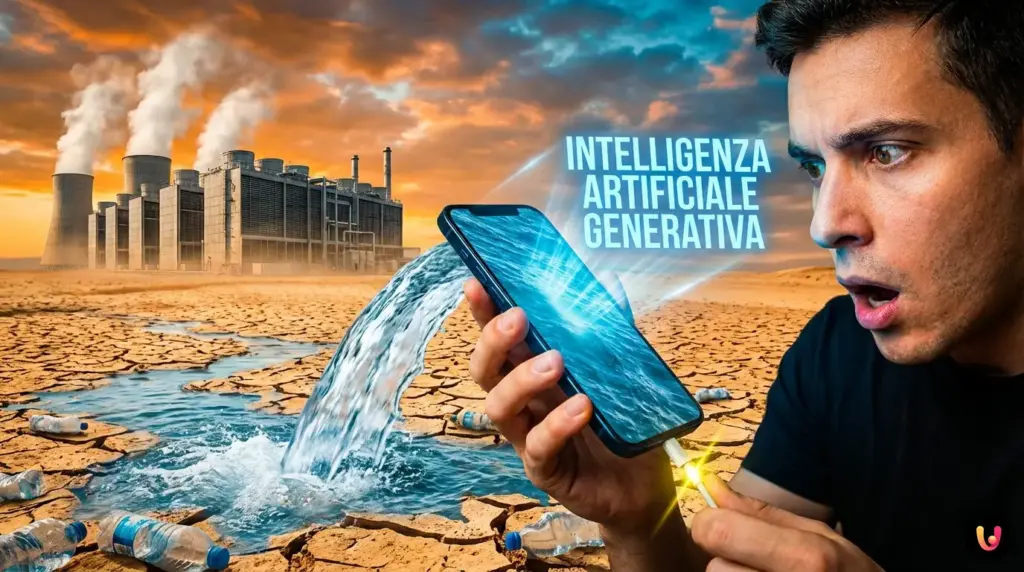 Corridoio di un data center con server ad alte prestazioni per il calcolo dell'AI