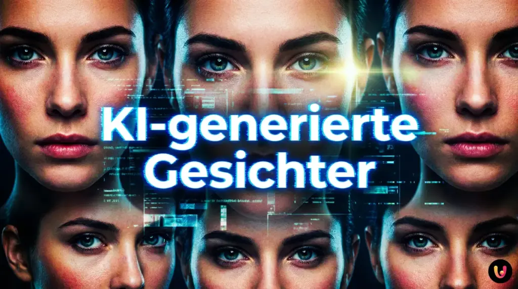 Vergleich zwischen einem echten menschlichen Gesicht und einem KI-generierten Portr&auml;t