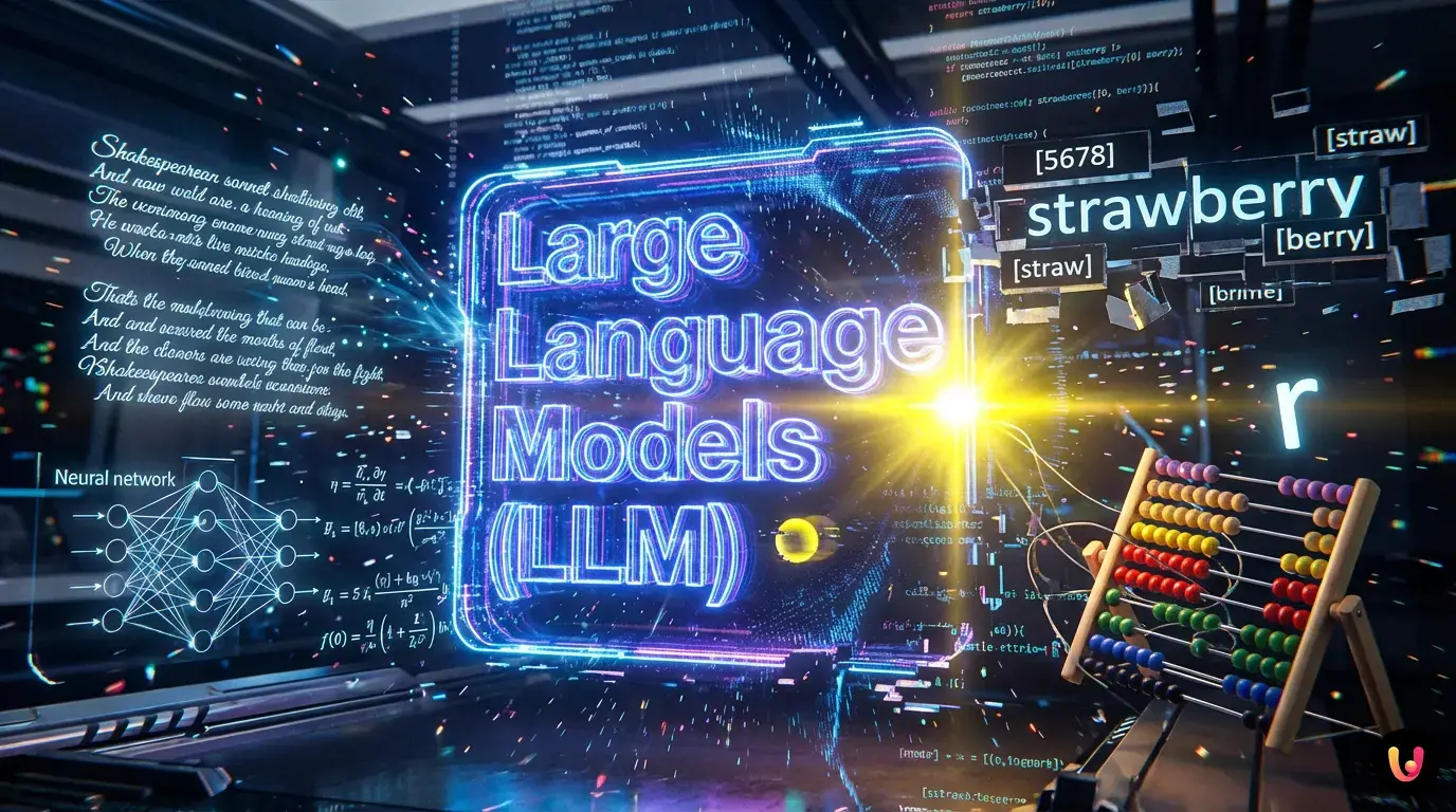 AI e Tokenizzazione: Perché gli LLM sbagliano Rappresentazione grafica della tokenizzazione: testo trasformato in codici numerici da una AI