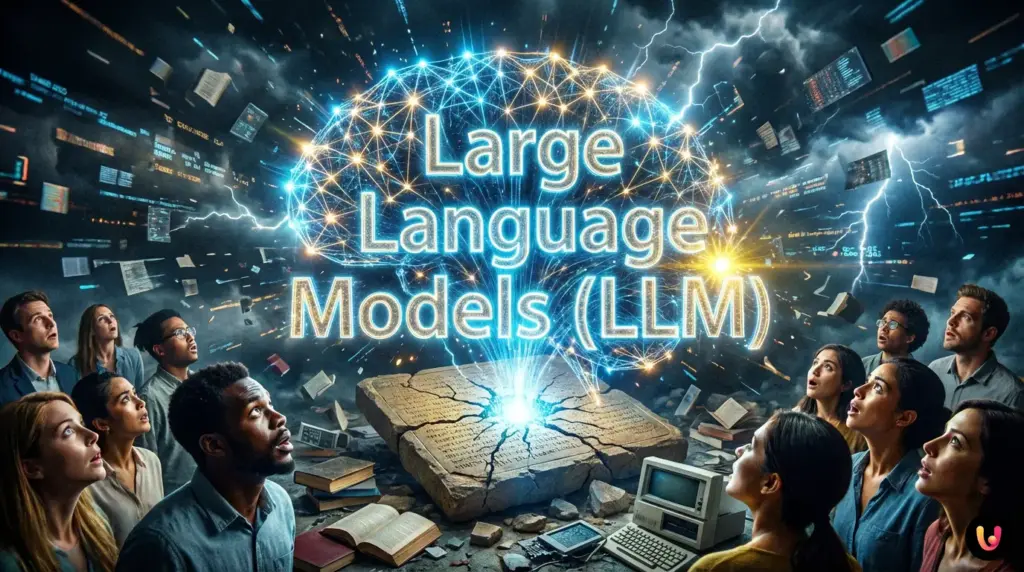 Rete neurale artificiale astratta che mostra connessioni luminose simili a sinapsi umane