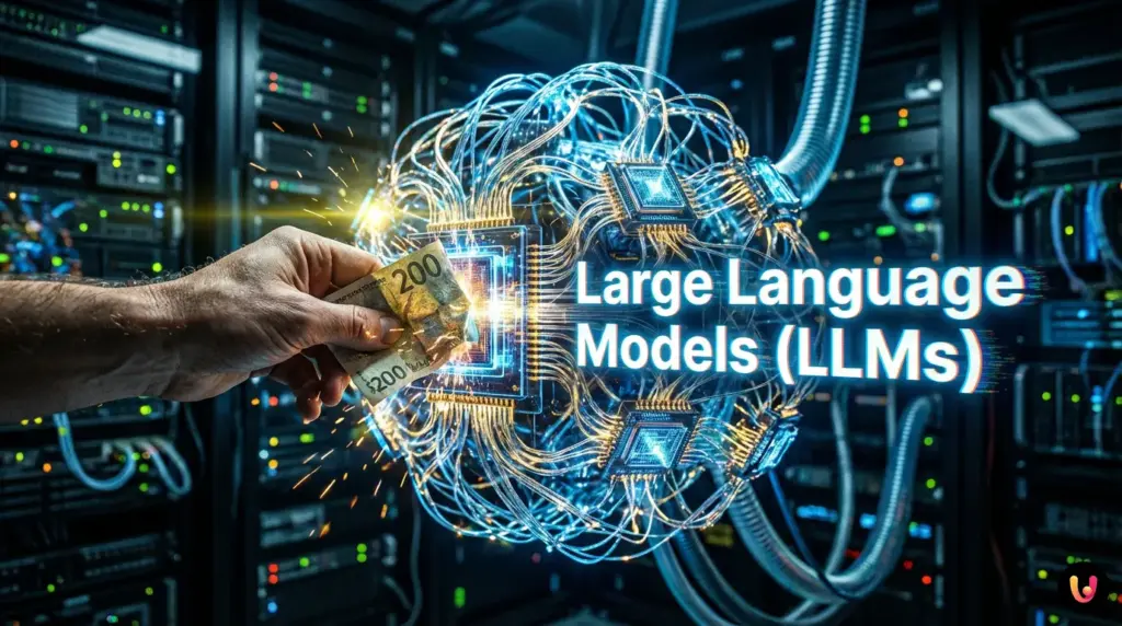 Illustrazione concettuale di un'interfaccia AI che reagisce alla promessa di una mancia in denaro