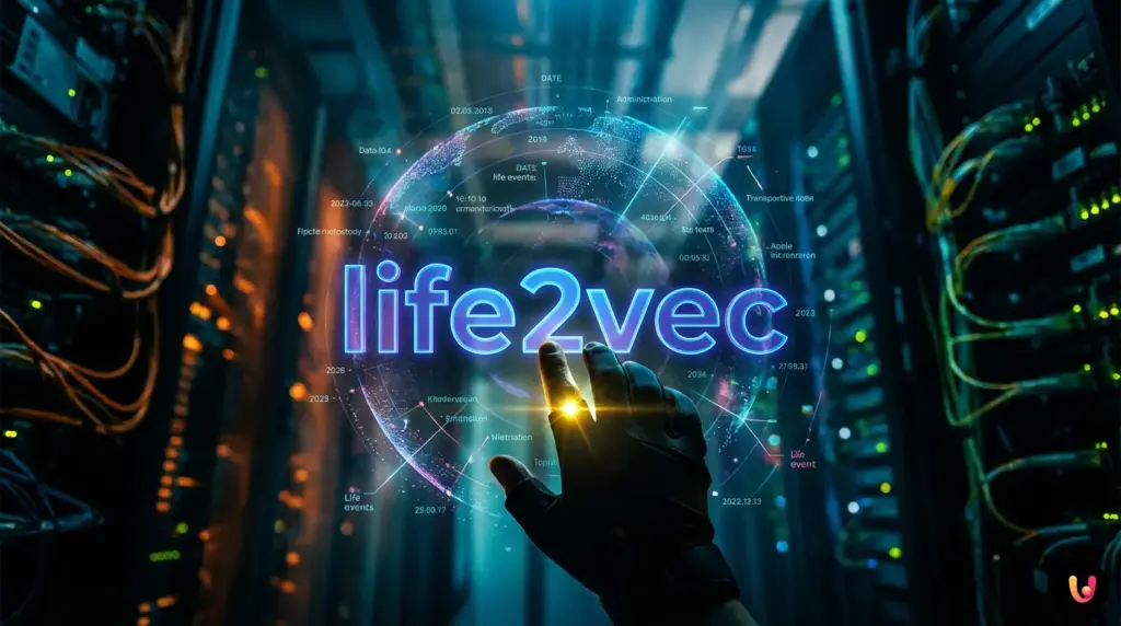 Rappresentazione astratta di dati biometrici e codici analizzati dall'IA