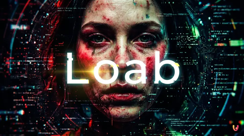 Loab e i pesi negativi: l’anomalia che l’AI non riesce a cancellare Illustrazione digitale di Loab, volto femminile inquietante generato da AI con pesi negativi