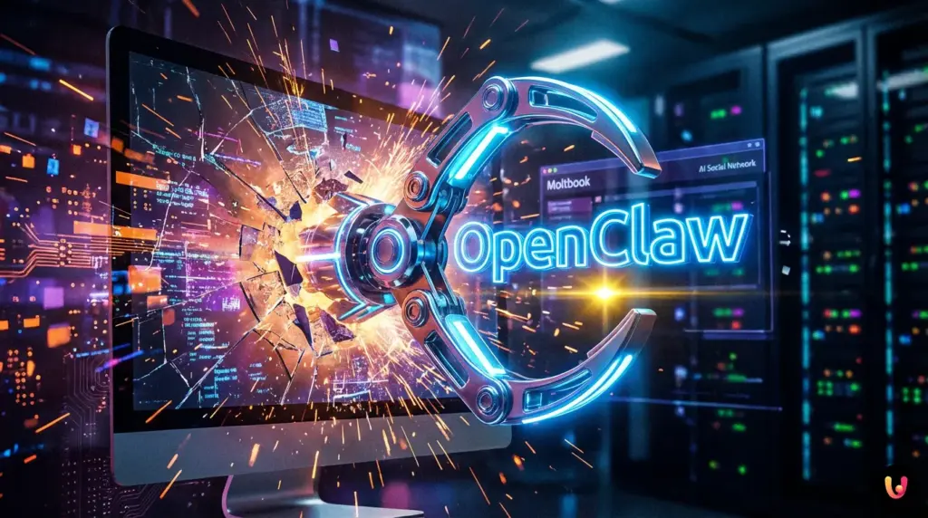 Illustrazione digitale che rappresenta l'ecosistema AI di OpenClaw e Moltbot