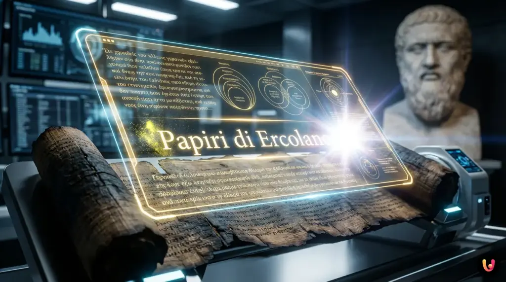 Scansione 3D di antichi papiri di Ercolano bruciati dall'eruzione