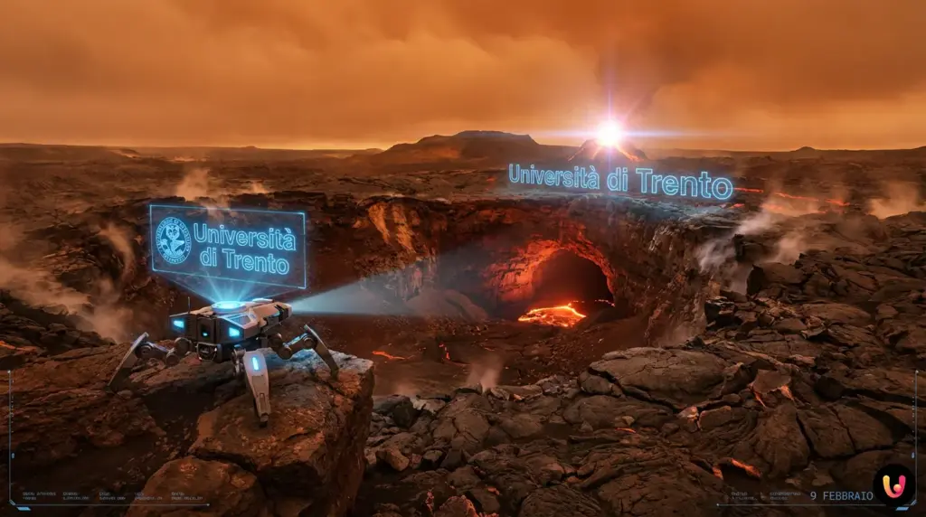 Scansione radar 3D del lava tube sotterraneo nella regione Nyx Mons su Venere