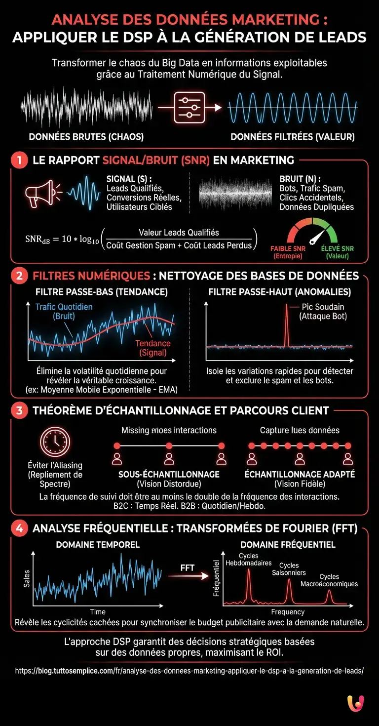 Analyse des Données Marketing : Appliquer le DSP à la Génération de Leads - Infographie résumant