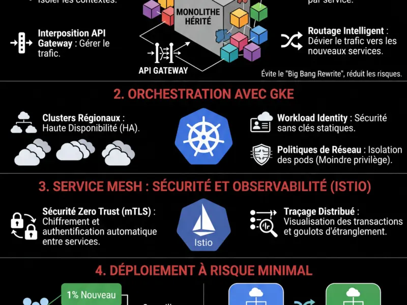 Infografica: Architecture de Microservices Fintech : Guide de Refactoring sur GCP