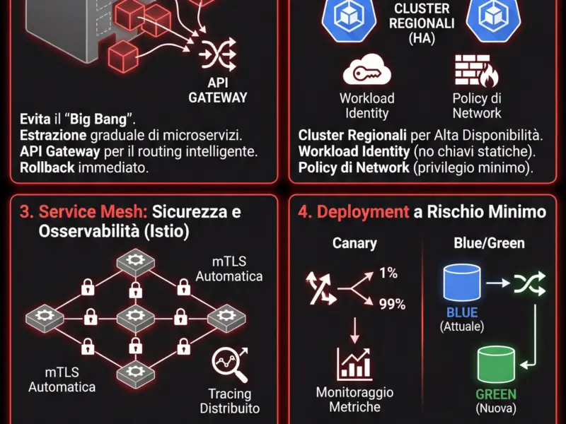Infografica: Architettura Microservizi Fintech: Guida al Refactoring su GCP