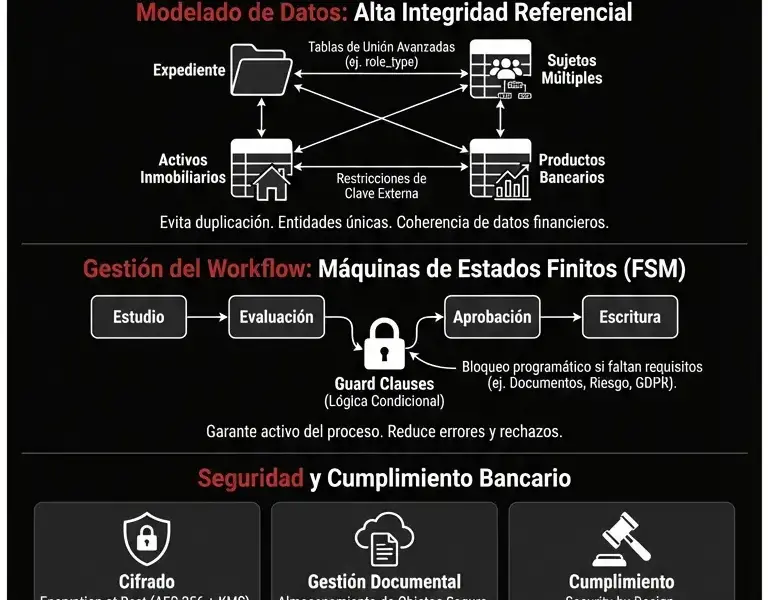 Infografica: Arquitectura de Software CRM Intermediaci&oacute;n Crediticia: Deep-Dive BOMA