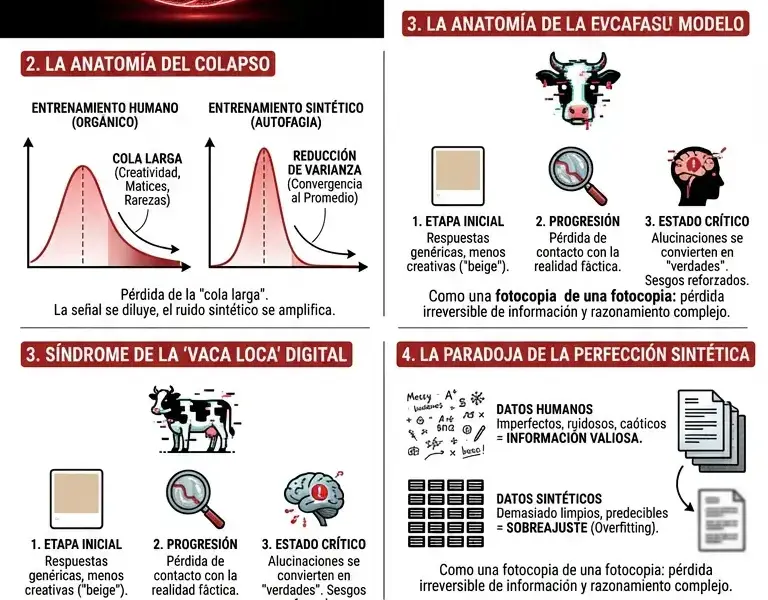 Infografica: Autofagia de datos: El error matem&aacute;tico que devora a la IA desde de...