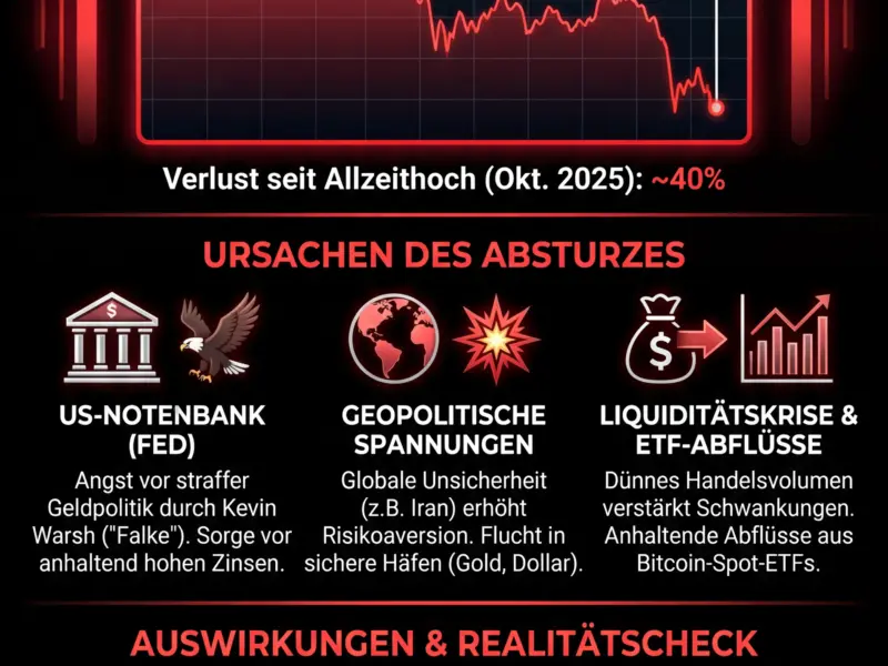 Infografica: Bitcoin-Absturz: Kryptow&auml;hrung f&auml;llt auf tiefsten Stand seit April 2025