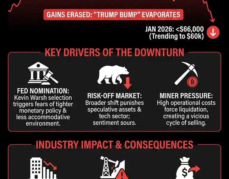 Infografica: Bitcoin Plunges to Lowest Level Since Trump Took Office Amid Market Sell-Off