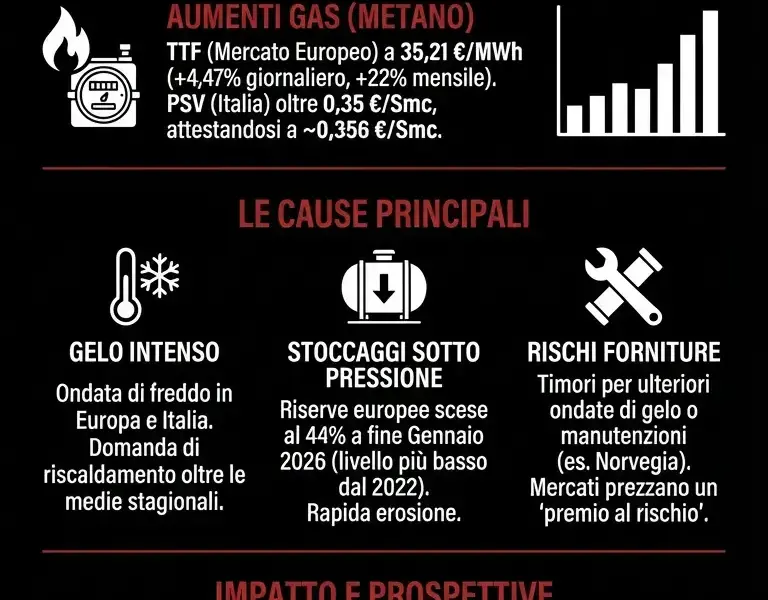 Infografica: Bollette, stangata a Febbraio 2026: i nuovi prezzi di Luce e Gas