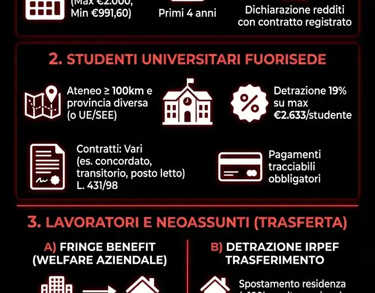 Infografica: Bonus affitto 2026: guida completa agevolazioni giovani e lavoratori