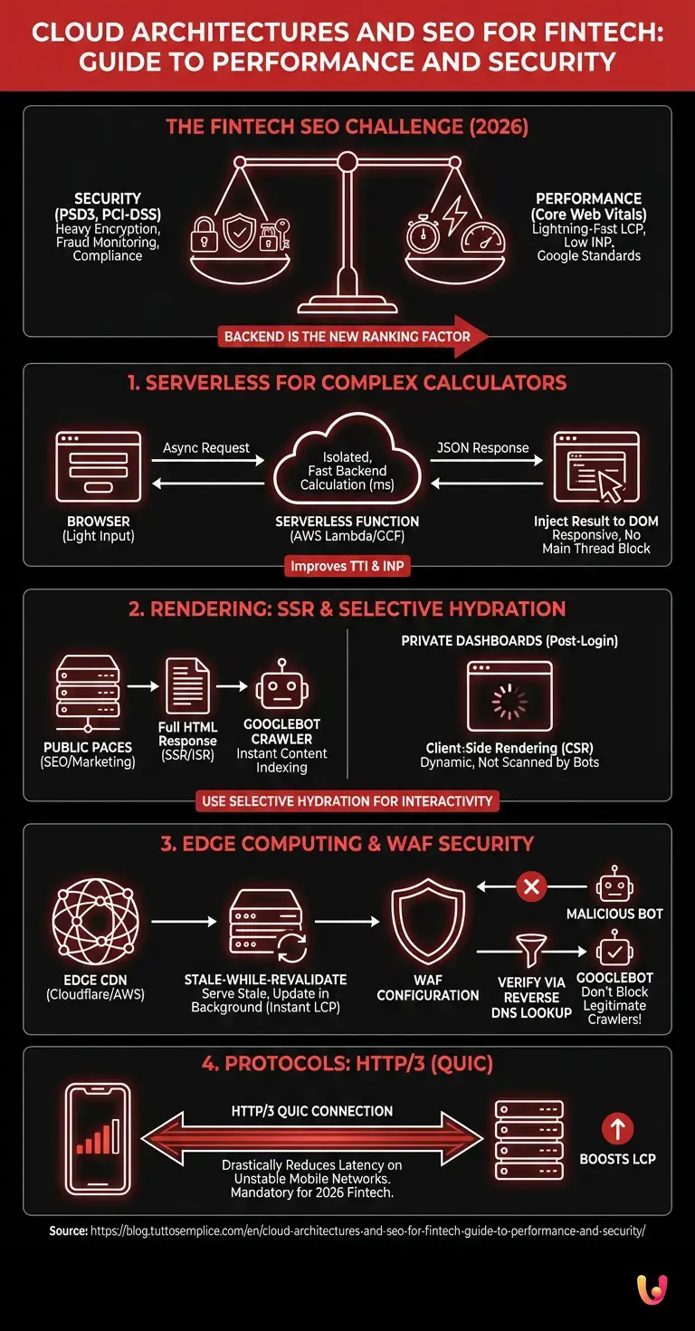 Cloud Architectures and SEO for Fintech: Guide to Performance and Security - Summary Infographic