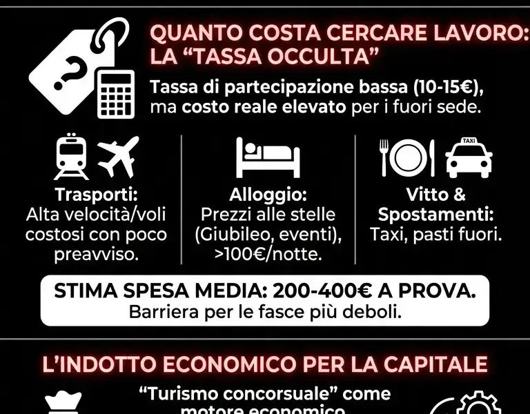 Infografica: Concorsi Pubblici a Roma: centralizzazione e stangata per i candidati