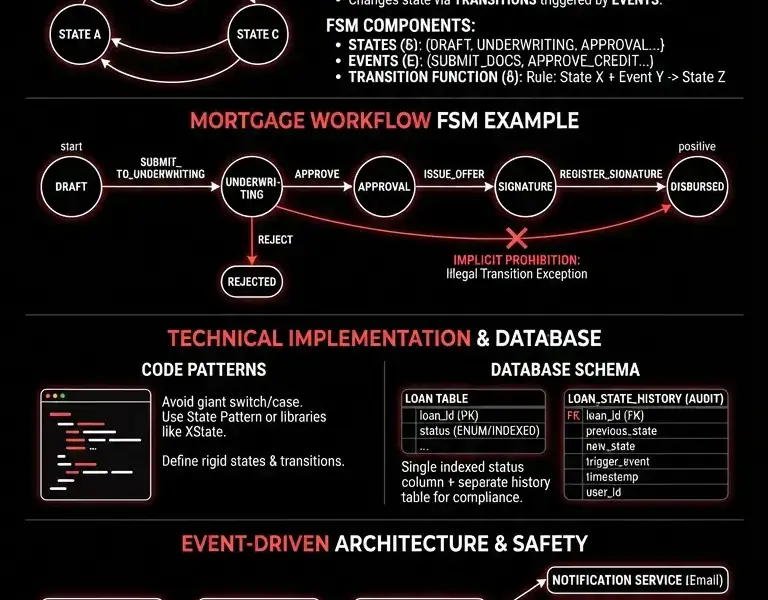 Infografica: CRM Engineering: Finite State Machines for Mortgage Workflows