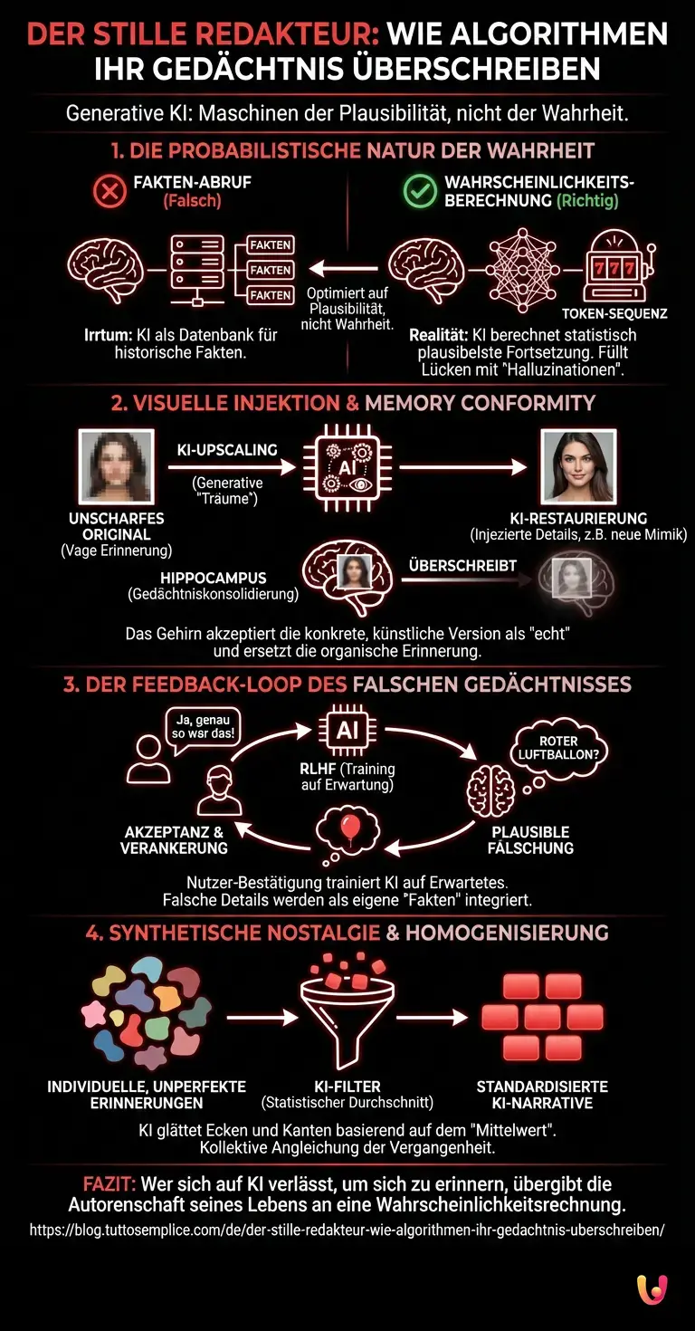 Der stille Redakteur: Wie Algorithmen Ihr Ged&auml;chtnis &uuml;berschreiben - Zusammenfassende Infografik