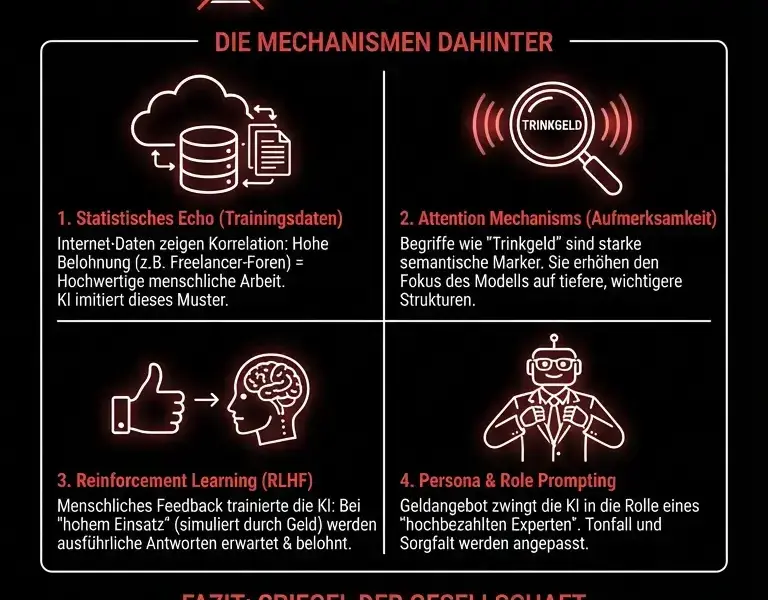 Infografica: Die Trinkgeld-Illusion: Warum KI auf fiktives Geld reagiert