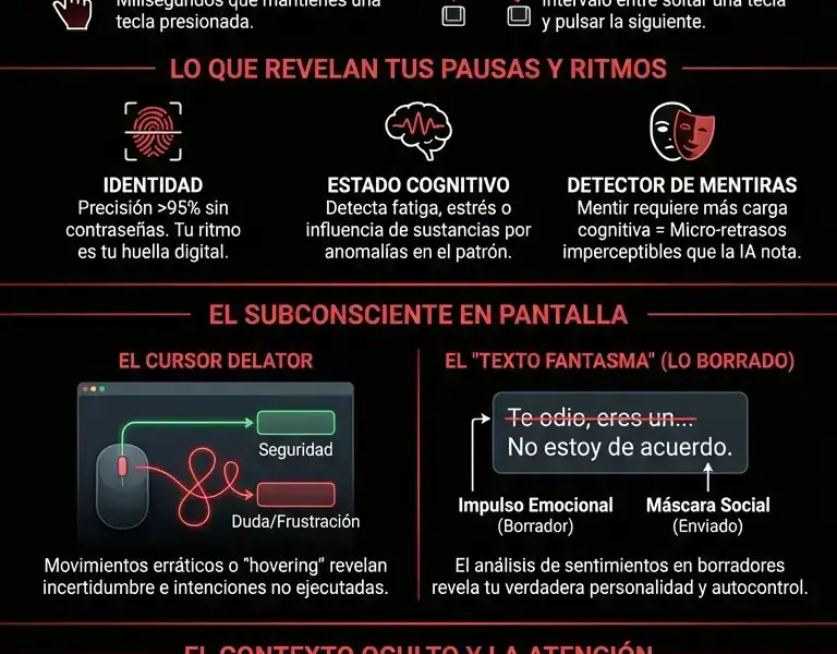 Infografica: Din&aacute;mica de tecleo: la IA te analiza antes de pulsar Enter
