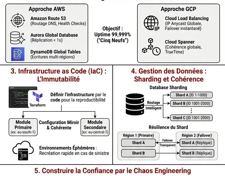 Infografica: Disaster Recovery Cloud dans la FinTech : Guide des Architectures Active-Active